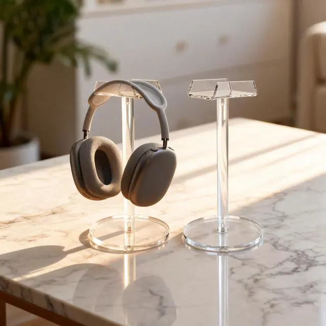 Alt view image 5 of 7 - Acrylic Desktop Headphone Holder, Countertop Accessories Stand,Universal for All Music Gaming Headsets 1 Pack(DP015)