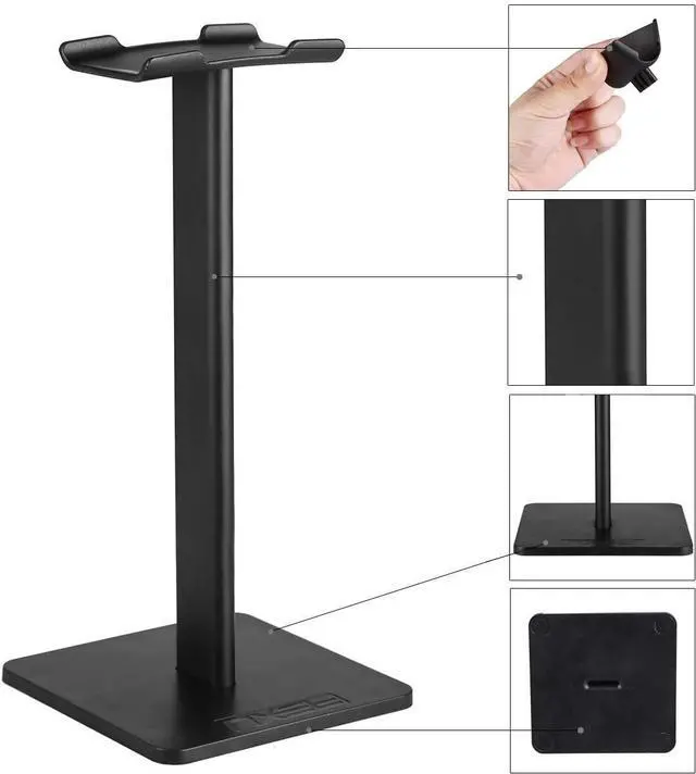 Alt view image 2 of 7 - Headphone Stand, Universal Aluminum Holder Showing Display Hanger for HyperX Cloud II Gaming Headset, Microsoft Xbox One Chat, Turtle Beach Recon, Sony Headset 2.0 and More