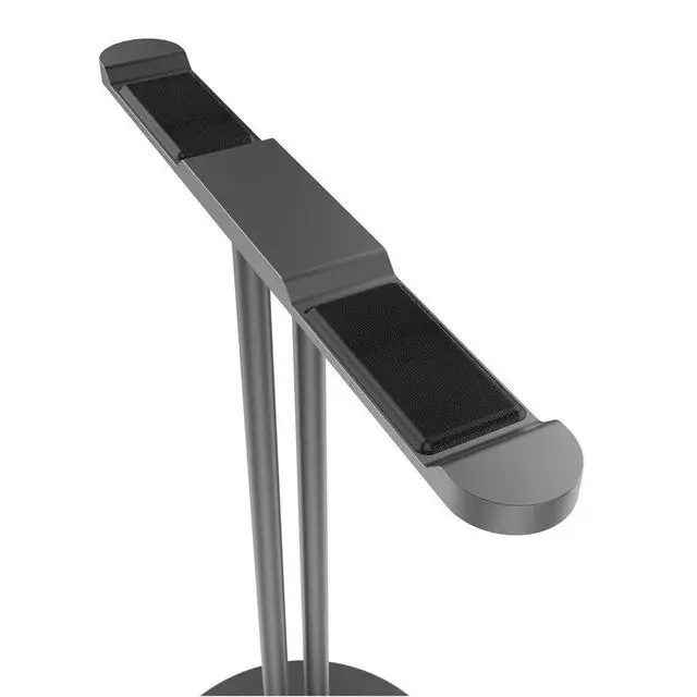 Alt view image 3 of 7 - Double Headphones Stand, Aluminum Alloy Desk 3 Headsets Holder Supporting Desktop Earphone Hanger Mount Storage Rack with Heavy Base for Home and Office Display Spacegrey
