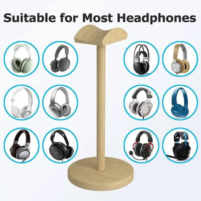 Alt view image 5 of 7 - Headphone for Desk Hanger Holder Organizer Keeper Racks Storage Mount Gaming Headset Stand Premium Functional Craftmanship Headset Stand (Wood Tone)