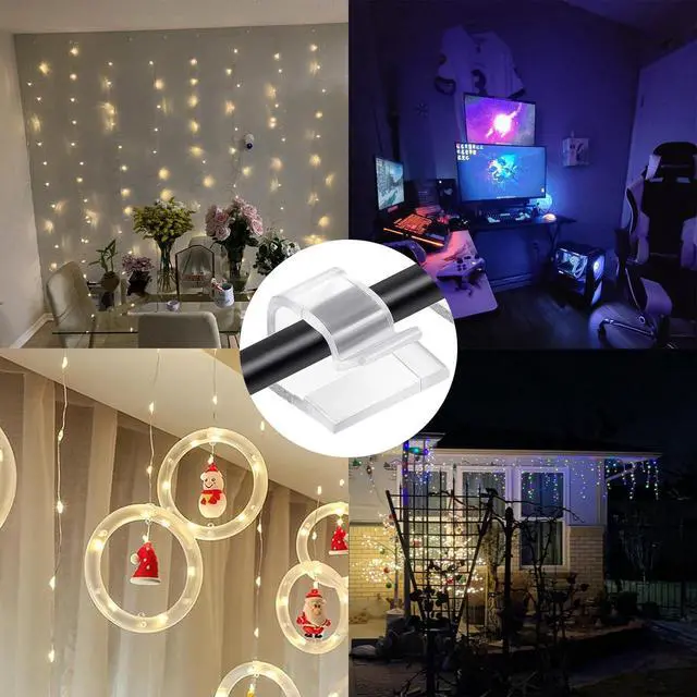 Alt view image 7 of 7 - Cable Clips50PCS Electrical Cord Management Adhesive Cable Wire Clip Wire Clips wall Offices, and Homes Cable Clips Cord Organizer (Transparent)