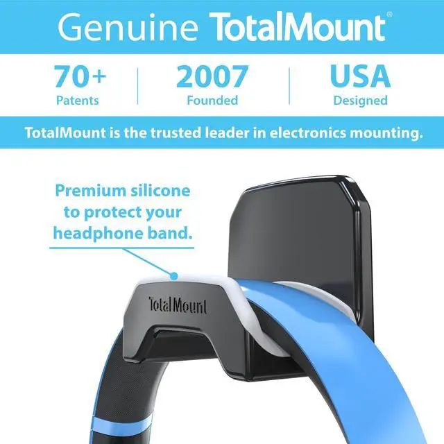 Alt view image 6 of 6 - Gaming Headset Hanger Includes Removable Adhesive Strips for Easy, Damage-Free Wall, Desk, or PC Mounting (Black Headphone Hook with Premium Silicone Cradle One Pack)