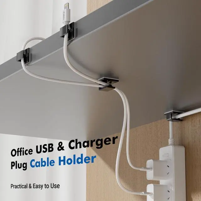 Alt view image 4 of 6 - 120Pcs Cable Clips, Small, Black, Adhesive Wire Clips, Cable Management Wire Organizer Cord Holder for Under Desk, Car, Wall, TV PC Ethernet Cable
