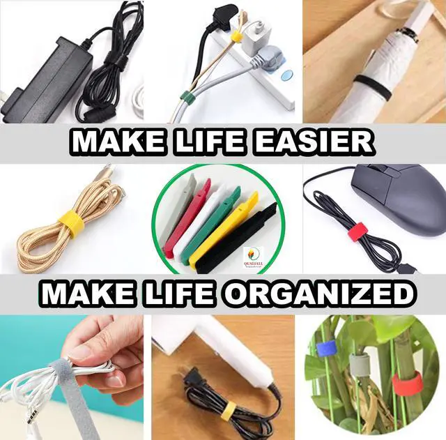 Alt view image 5 of 7 - 150-PACK Premium Reusable Cable Ties, Strong Adhesion Nylon Cord Ties for PC and Wire Management, Durable. 5.9"