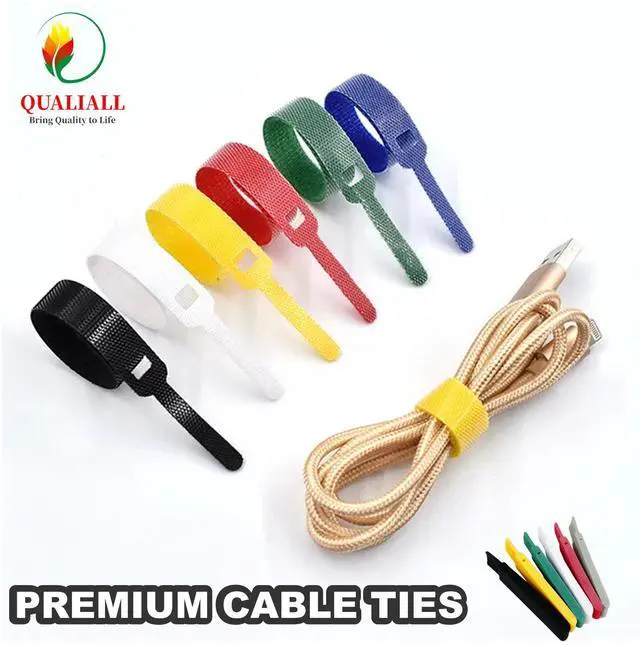 Alt view image 2 of 7 - 150-PACK Premium Reusable Cable Ties, Strong Adhesion Nylon Cord Ties for PC and Wire Management, Durable. 5.9"