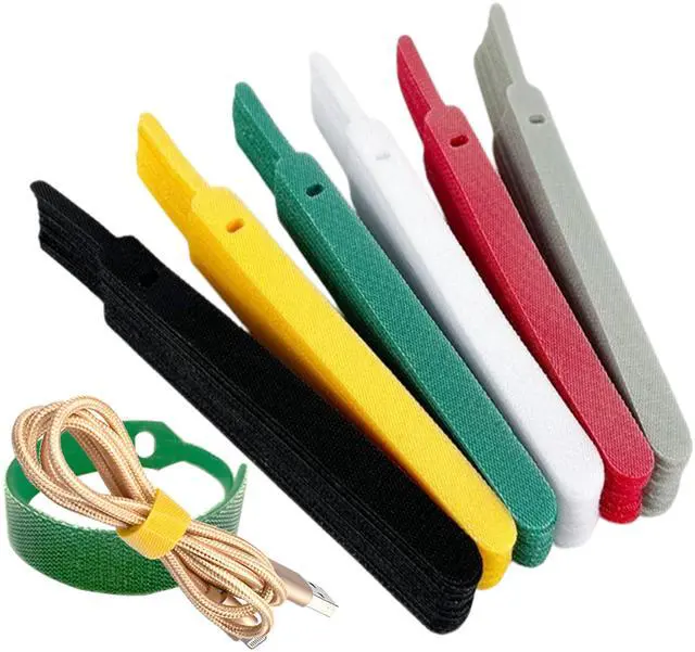 Main image of 150-PACK Premium Reusable Cable Ties, Strong Adhesion Nylon Cord Ties for PC and Wire Management, Durable. 5.9"