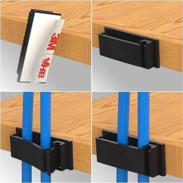 Alt view image 7 of 7 - Cable Clips with Strong Self-Adhesive, XIAOXI Multipurpose Wire Clamps for Cable Management and Cable Runs, TV PC Wire Holder Sticky Tidy - (20pcs)