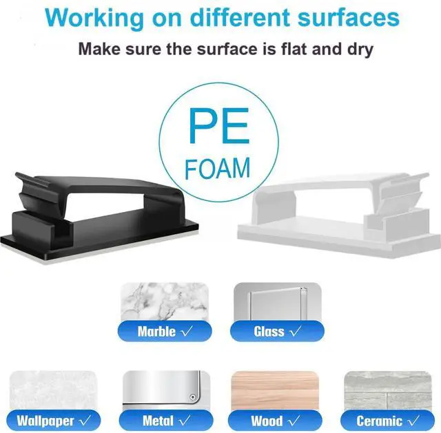 Alt view image 4 of 7 - Table Wire Management Adhesive Cable Clips 29Pcs(White).,tv,ethernet Wires Cable Management on Large Cable Hooks Organizer Clips