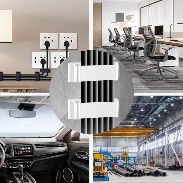 Alt view image 7 of 7 - Table Wire Management Adhesive Cable Clips 29Pcs(White).,tv,ethernet Wires Cable Management on Large Cable Hooks Organizer Clips