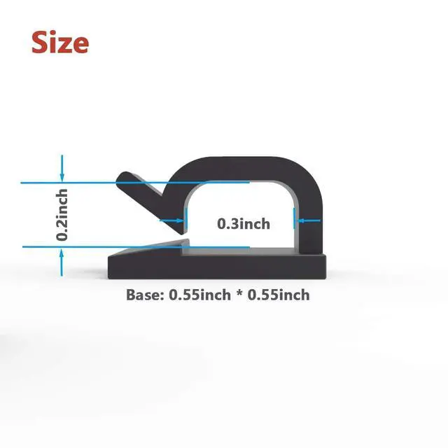 Alt view image 2 of 3 - Cable Clips 60pcs with Strong Adhesive Tapes,Wire Holder Organizer Cord Management for Car, Office and Home (Black- CC05(60PCS))
