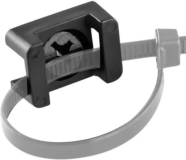 Main image of Pro-Grade, Slim, 1x .6 Cable Tie Mounts With Screws 100 Pack. High Strength, Black Zip Tie Bases For Wire Management. Permanently Anchor To Wall, Desk or Baseboard. Run Cords at Your Home or Office