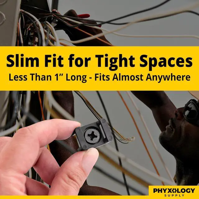 Alt view image 3 of 6 - Pro-Grade, Slim, 1x .6 Cable Tie Mounts With Screws 100 Pack. High Strength, Black Zip Tie Bases For Wire Management. Permanently Anchor To Wall, Desk or Baseboard. Run Cords at Your Home or Office