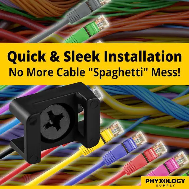 Alt view image 6 of 6 - Pro-Grade, Slim, 1x .6 Cable Tie Mounts With Screws 100 Pack. High Strength, Black Zip Tie Bases For Wire Management. Permanently Anchor To Wall, Desk or Baseboard. Run Cords at Your Home or Office