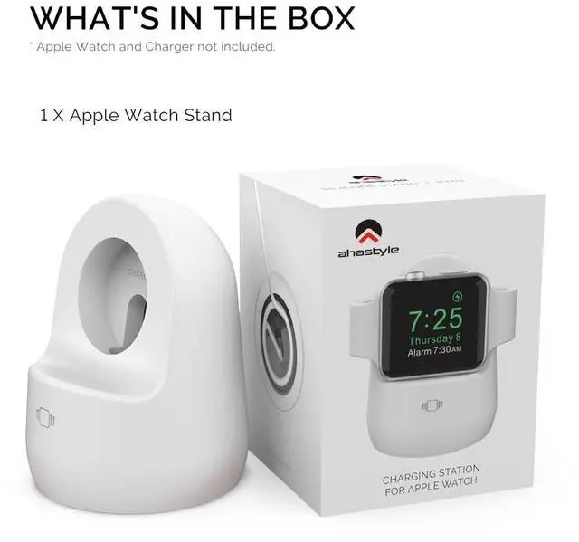Alt view image 7 of 7 - iWatch Stand Silicone Charging Dock Holder for Apple Watch Ultra 3, Ultra 2, Ultra, SE3, SE2, SE, Series 11 10 9 8 7 6 5 4 3 2 1 (49/46/45/44/42/41/40/38mm), Supports Nightstand Mode (White)