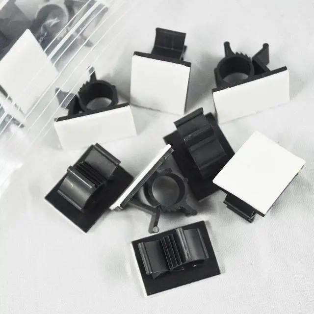 Alt view image 3 of 4 - 25 Pcs UVB Plastic Kwik Clips Black Adhesive Backed Nylon Wire Adjustable Cable Clips Adhesive Cable Management Clips Adjustable Clamp