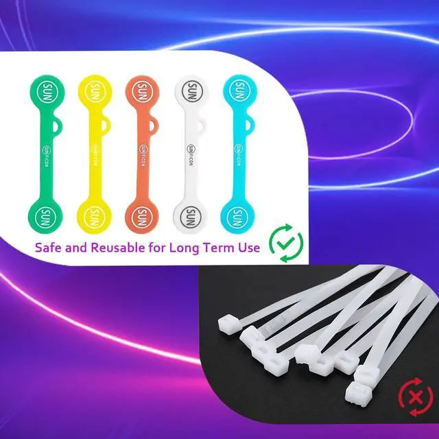 Alt view image 4 of 7 - Cable Cord Organizer Magnetic Cord Organizers Twist Ties Magnet Clips Cord Wrap Keepers For Charging Cord Headphone Cord Holder Silicone Cable Strap Appliance Fridge Bookmark Whiteboard Keychain 5PACK