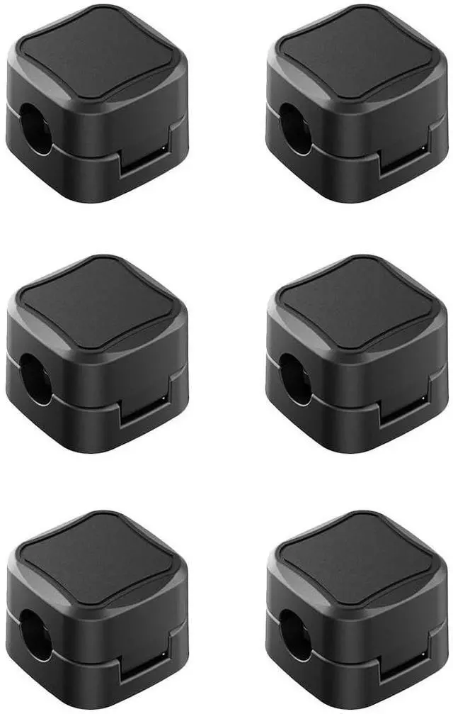Main image of 6 Pack Cord Organizer Holder, Office Desk Accessories Desk Cable Management Magnetic Easy Open,Organize Phone Charging Cords Wire Holder Organizer Neatly for Office Car Desk Nightstand(Black)