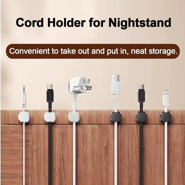 Alt view image 6 of 7 - 6 Pack Cord Organizer Holder, Office Desk Accessories Desk Cable Management Magnetic Easy Open,Organize Phone Charging Cords Wire Holder Organizer Neatly for Office Car Desk Nightstand(Black)