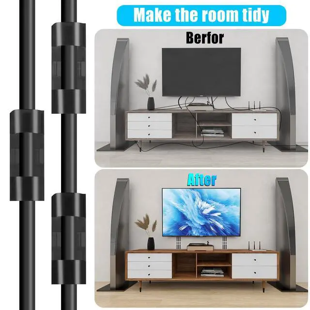 Alt view image 7 of 7 - 50pcs Medium Self Adhesive Cable Clips Black,Wire Clips Cable Management Wire Organizer Cord Holder for Under Desk, Car, Wall, TV PC Ethernet Cable