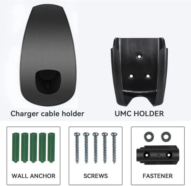 Alt view image 2 of 7 - Charging Cable Organizer for Tesla, Wall Mount Connector Holder, Charger Cable Holder Adapter with Chassis Bracket, Compatible with Model 3/S/Y/X, Black