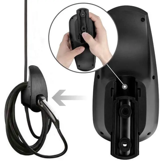 Alt view image 5 of 7 - Charging Cable Organizer for Tesla, Wall Mount Connector Holder, Charger Cable Holder Adapter with Chassis Bracket, Compatible with Model 3/S/Y/X, Black