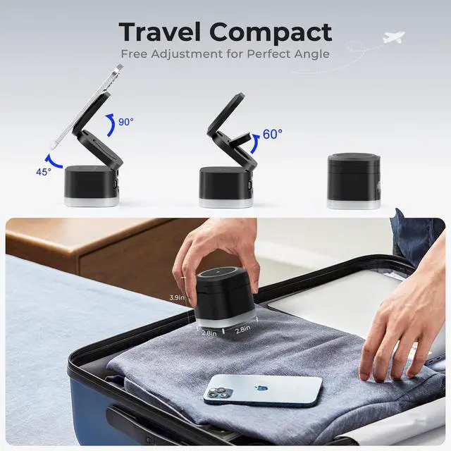 Alt view image 4 of 7 - 5 in 1 Magnetic Wireless Charger Stand with Night Light, Foldable Wireless Charging Station Built-in Retractable Cable, Fast Wireless Charger for iPhone 17/16/15/14/13/12, Apple Watch, AirPods Pro 3
