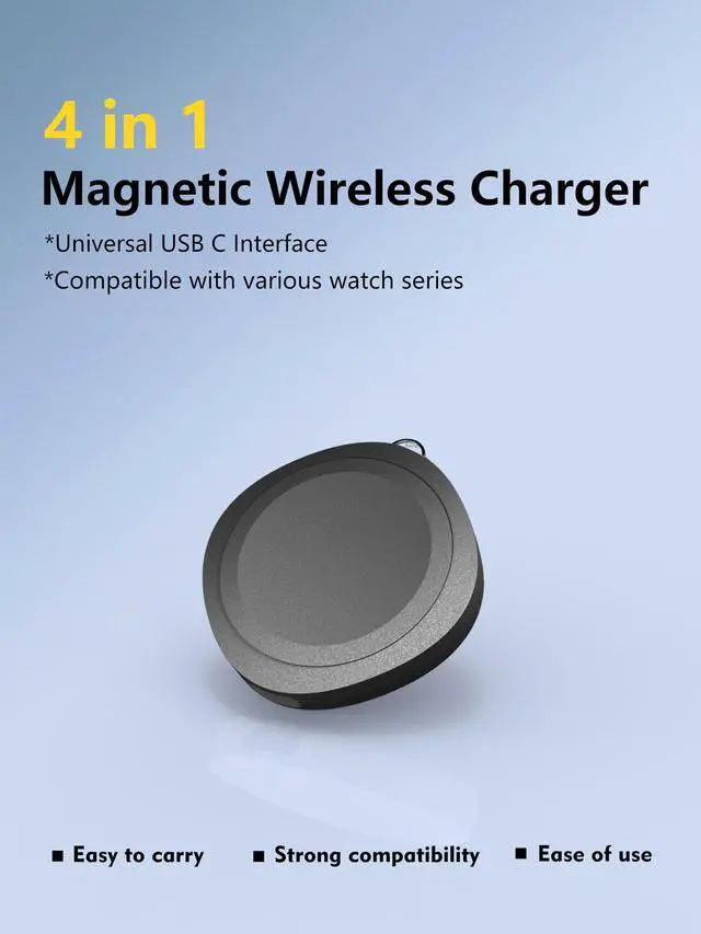 Alt view image 2 of 7 - USB C Charger Adapter for Samsung Galaxy Watch,5W Fast Portable Charger for Apple Watch,Ultra Compact Travel Charging Dock for Smart Watch,Keychain iwatch Charger