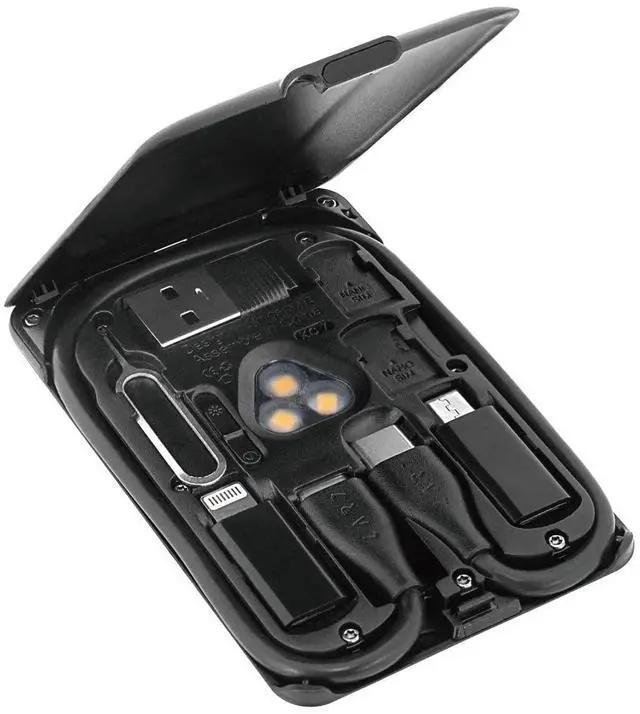 Main image of Multi-Functional Cable Color: Black with Type-C 5pin, Memory Reader, SIM Ejector Pin, Ambient Light, Supports Type-C/Type-A/Micro