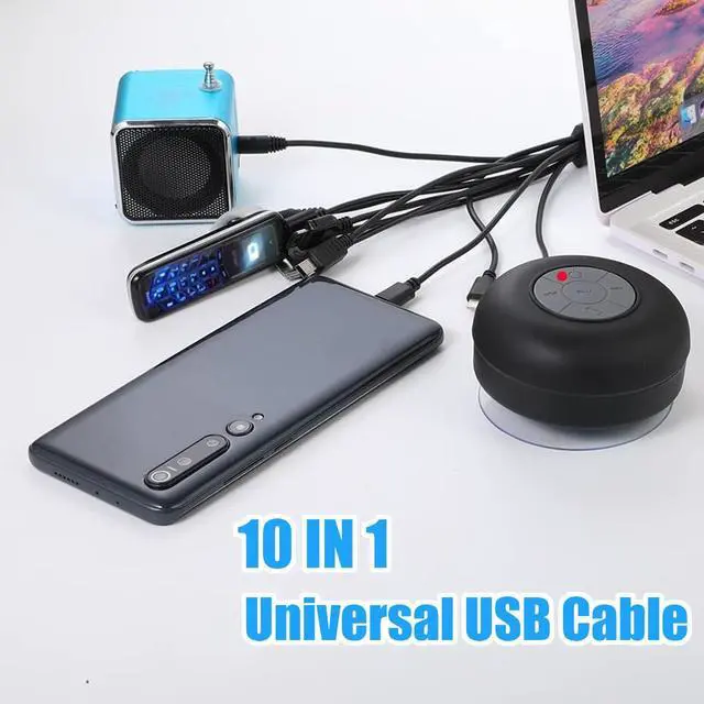 Alt view image 2 of 7 - LQMBABY 10 in 1 Universal Multi Chargers for All Devices, Universal Phone Chargers for All Phones, 10 in 1 USB Cable Multiple Charging Cable for Cell Phones, Earphones, Speakers (Black)