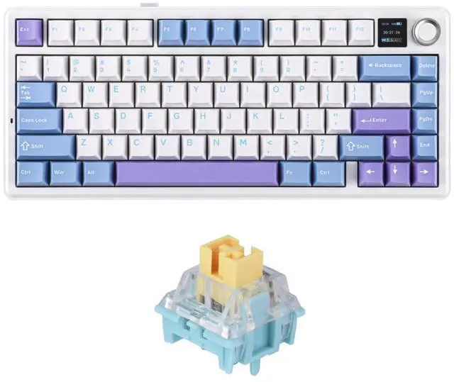 Main image of X Aula F75 MAX Wireless Mechanical Keyboard Reaper Switch+35 Pieces Sea Salt Silent Mechanical Keyboard Switches Set