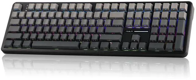Main image of Aula F108 100% Wireless Gaming Keyboard, Full Size Custom Gasket Mechanical Keyboard, 4000mAh Battery, Programmable 108 Keys, Hot-Swappable, for Win/Mac (Black Gradient)