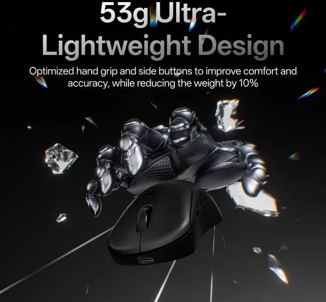 Alt view image 3 of 7 - VT3 Gen-2 Wireless Gaming Mouse, True 8K Wireless Polling Rate, 53g Lightweight, Up to 750 Hr Battery, Nordic nRF54L15 MCU, 100-Million Mechanical Switch, 10 Programmable Buttons, Macro Enabled