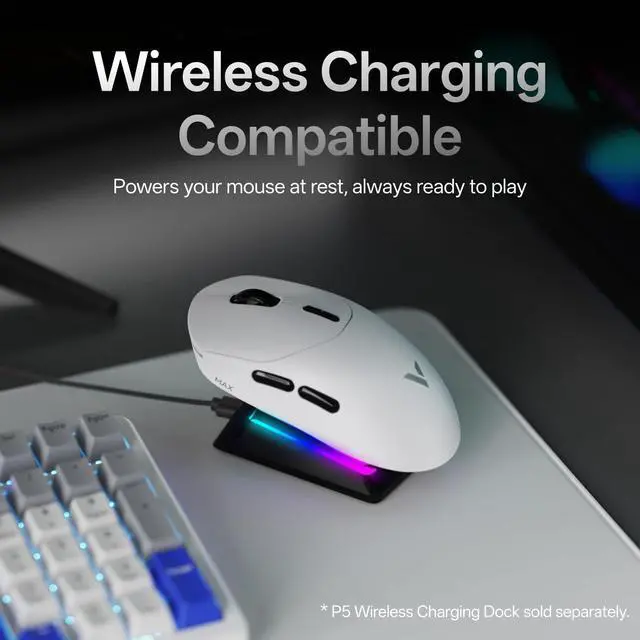 Alt view image 7 of 7 - VT2 MAX Wireless Gaming Mouse, True 8K Wireless Polling Rate, 53g Lightweight, Up to 750 Hr Battery, Nordic nRF54L15 MCU, 120-Million Optical Switch, 10 Programmable Buttons, Macro Enabled