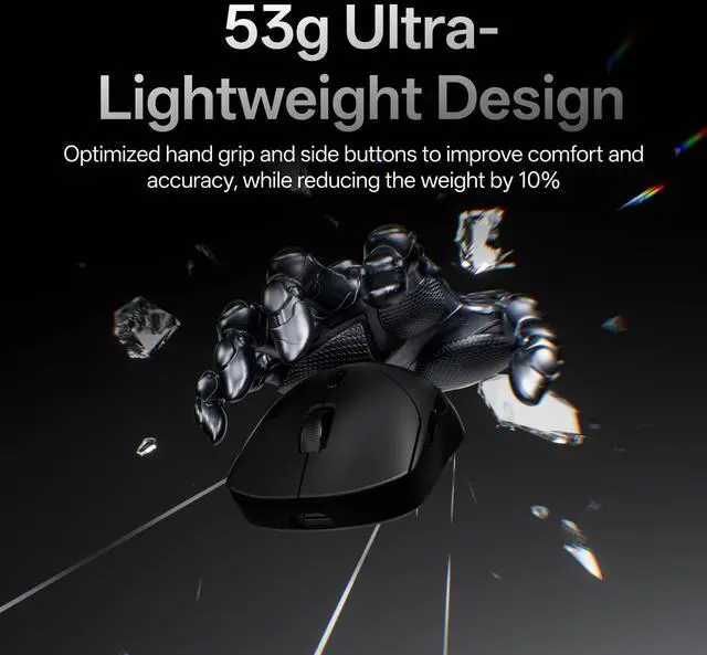 Alt view image 3 of 7 - VT2 Wireless Gaming Mouse, True 8K Wireless Polling Rate, 53g Lightweight, Up to 750 Hr Battery, Nordic nRF54L15 MCU, 100-Million Mechanical Switch, 10 Programmable Buttons, Macro Enabled