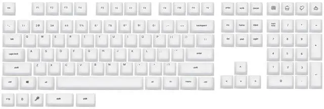 Main image of AegisSil Keycap Set, Silicone Material, Cherry Profile, 113 Keys, 65%/75%/96%/Full Size, Custom Keyboard Keycaps Set for Cherry MX, Kailh, Outemu, Gateron Mechanical Gaming Keyboard (White)
