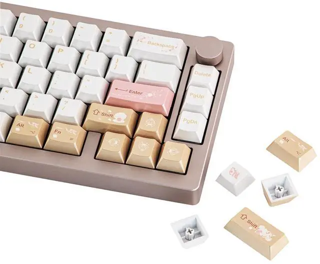 Main image of Opalux Keycaps Set - 134 Keys PBT Keycaps with Exquisite Seashell Pattern, Cherry Profile, MX-Style Compatible for 60%/65%/75%/TKL/1800/Full Size ANSI/ISO Layout Mechanical Gaming Keyboards