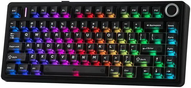 Main image of x Aula F75 Ultra Wireless Gaming Keyboard with Knob, 10000mAh, Hot Swap, RGB, PBT Keycap, Creamy Sound, VIA, 75% Mechanical Keyboard for Win/Mac (Black, Reaper)
