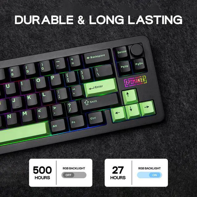 Alt view image 7 of 7 - Galaxy68 QMK/VIA Wireless Mechanical Keyboard, Anodized Aluminum, TOP/Gasket, 6000mAh, RGB Side/Backlight, 65% Gaming Keyboard with Hot-Swap Creamy Switch (Black, Marble White Switch)