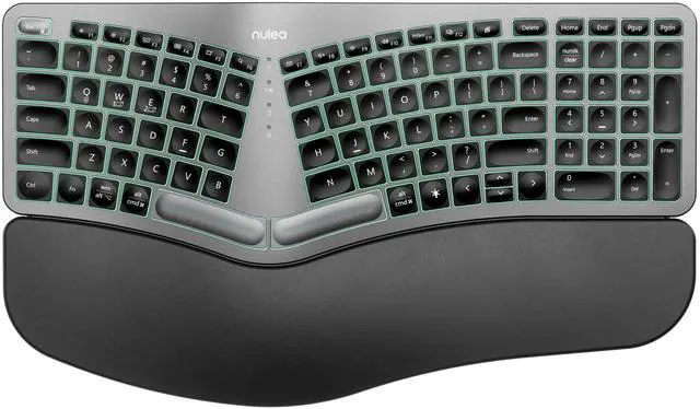 Main image of RT05 Wireless Ergonomic Keyboard, Split Keyboard with Wrist Rest, USB-C Charging, 7-Color Backlight, Natural Typing, Bluetooth and USB Connectivity, Compatible with Windows,Mac