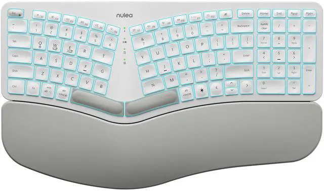 Main image of RT05 Wireless Ergonomic Keyboard, Split Keyboard with Wrist Rest, USB-C Charging, 7-Color Backlight, Natural Typing, Bluetooth and USB Connectivity, Compatible with Windows,Mac