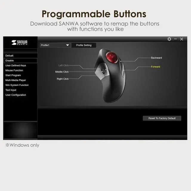 Alt view image 6 of 7 - Bluetooth 5.1 + 2.4 G Wireless Ergonomic Trackball Mouse, Finger Control Roller Ball Mouse, 3 Device Switch, Silent Programmable Buttons, 1000/1600/2400 DPl, Compatible with PC, Windows, MacOS