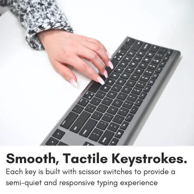 Alt view image 5 of 7 - Wired Keyboard for Mac (Upgraded Dual USB A + C Plug) - USB C Keyboard - Ultra Slim, 20 Shortcuts, 110 Scissor Keys - Compatible with Apple MacBook Pro/Air, Mac mini, iMac, iPad - Space Gray