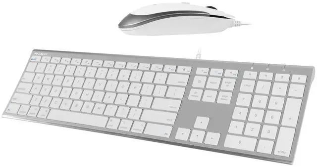 Main image of Ultra Slim Wired Computer Keyboard and a Silent Wired Mouse, Ultimate Apple Accessories
