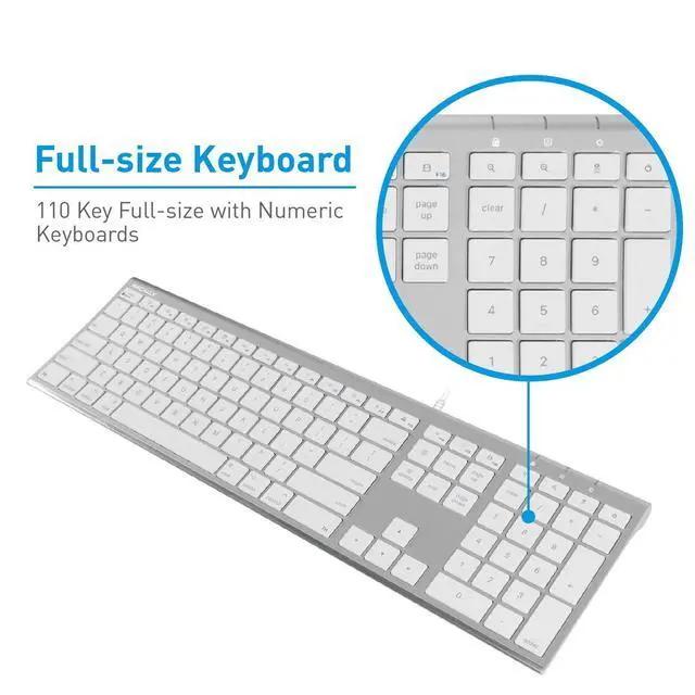 Alt view image 3 of 7 - Ultra Slim Wired Computer Keyboard and a Silent Wired Mouse, Ultimate Apple Accessories