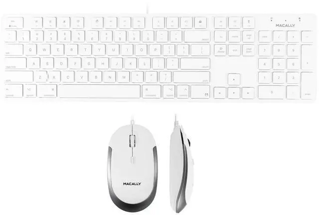 Main image of Slim Wired Keyboard and a Silent Wired Mouse, Classic Apple Essentials