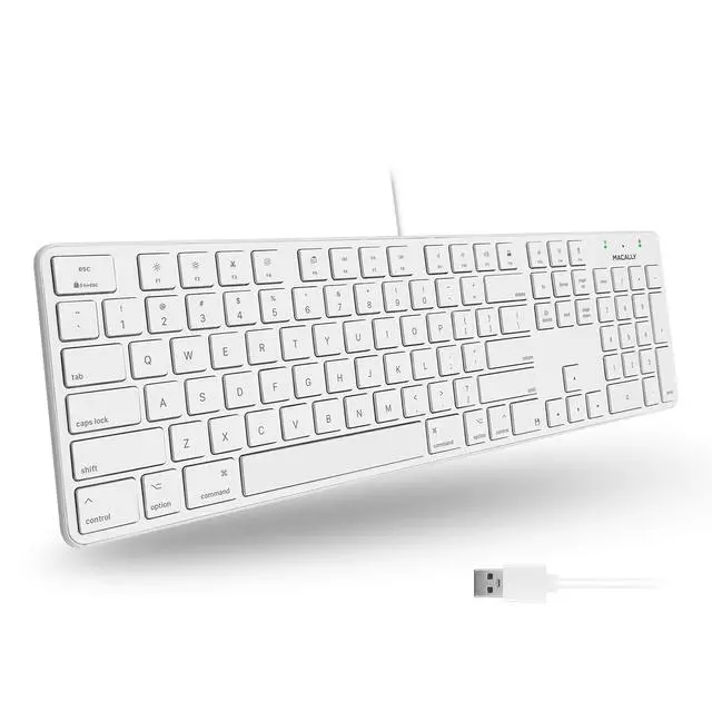 Alt view image 2 of 7 - Slim Wired Keyboard and a Silent Wired Mouse, Classic Apple Essentials