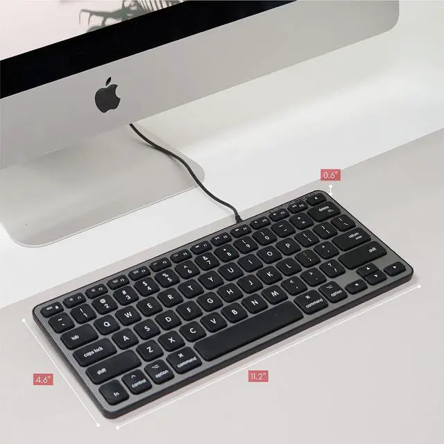 Alt view image 4 of 7 - Backlit Compact Keyboard and a Wired Computer Mouse, Sleek and Clean
