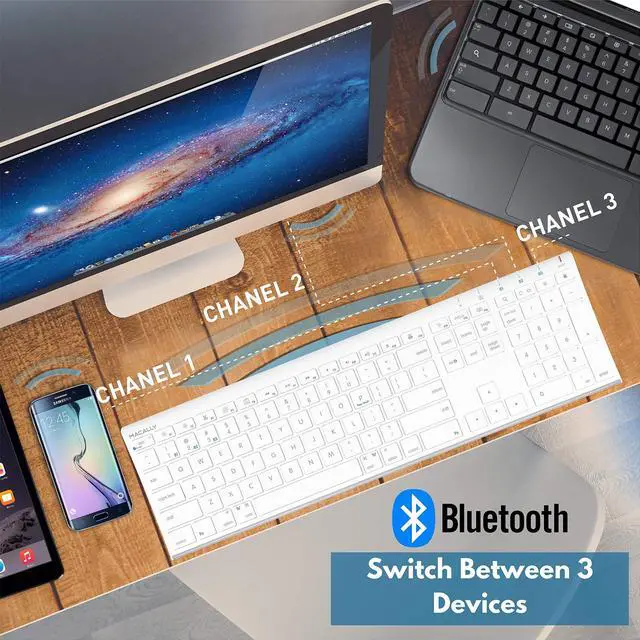 Alt view image 7 of 7 - Wireless Bluetooth Rechargeable Mouse and a Wireless Bluetooth Keyboard for Mac & PC, Classic Apple Essentials