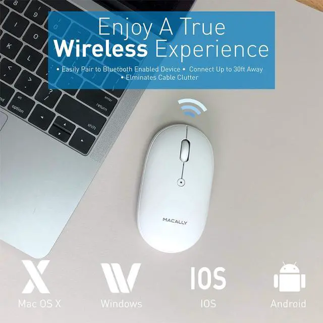 Alt view image 3 of 7 - Wireless Bluetooth Rechargeable Mouse and a Ice White Finish Wireless Bluetooth Keyboard, Classic Apple Aesthetic