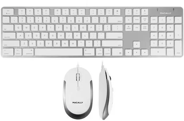 Main image of Ultra Slim Wired Keyboard and a Silent Wired Mouse, Simplistic Apple Accessories